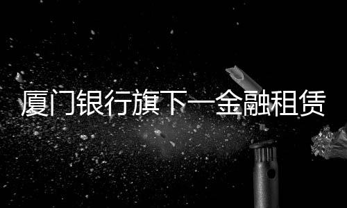 【】由厦门银行发起和控股